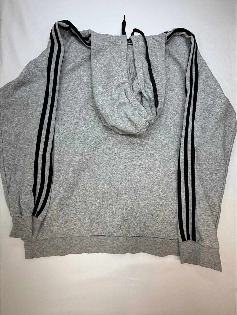 Adidas Men's Hoodie Sweatshirt Full Zip Front Pockets Logo Size XL Grey